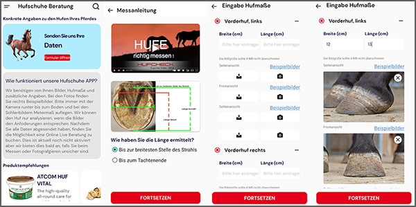Hufschuhe Handy App - Hufschuhberatung, Hufschuhe Handy App