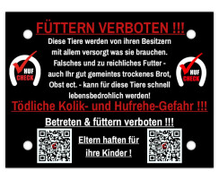 Warnschild Füttern VERBOTEN